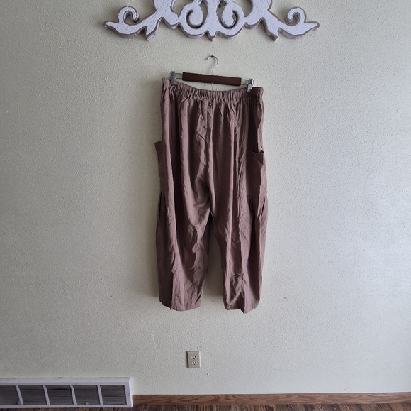 Tarse Wide Leg High Rise Linen Pants Medium - Picture 4 of 10